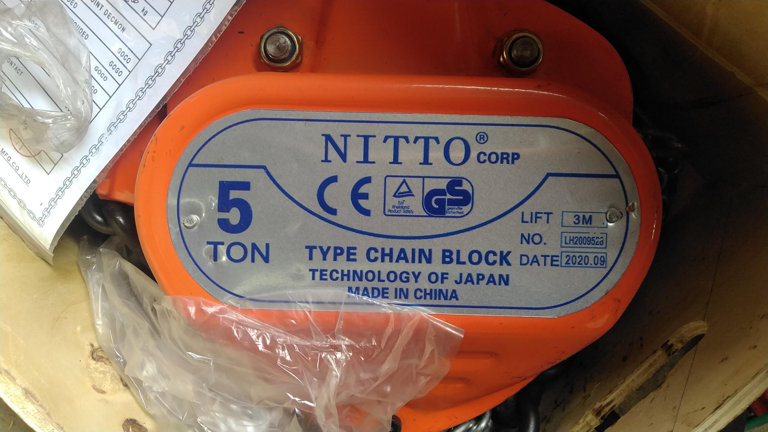 Pa lÄng xÃch kéo tay nitto 5 tấn 3 mét