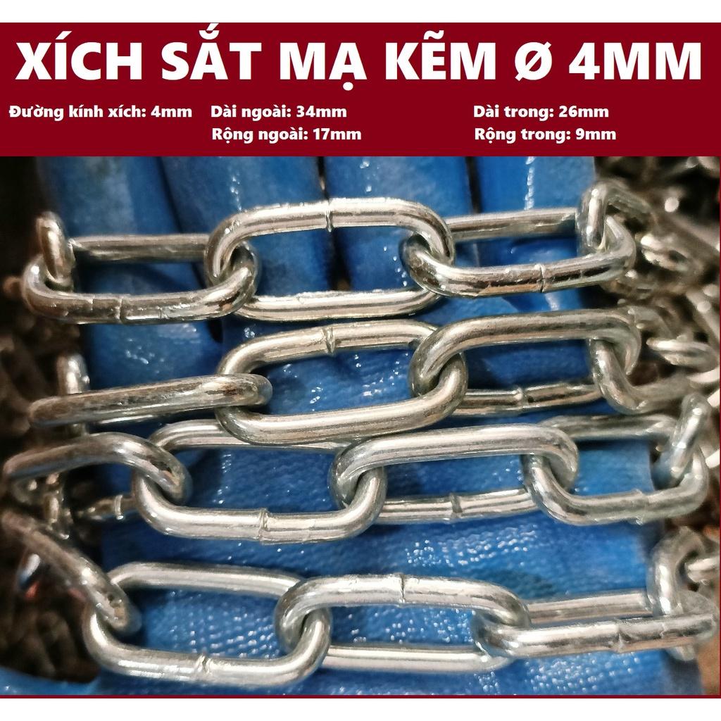 dây xÃch mạ kẽm phi 4