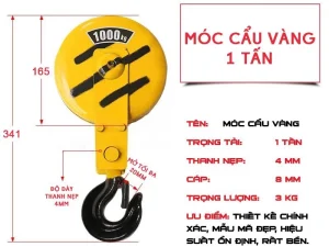 Móc cẩu trục 3 tấn 7 Móc cẩu trục 1 tấn