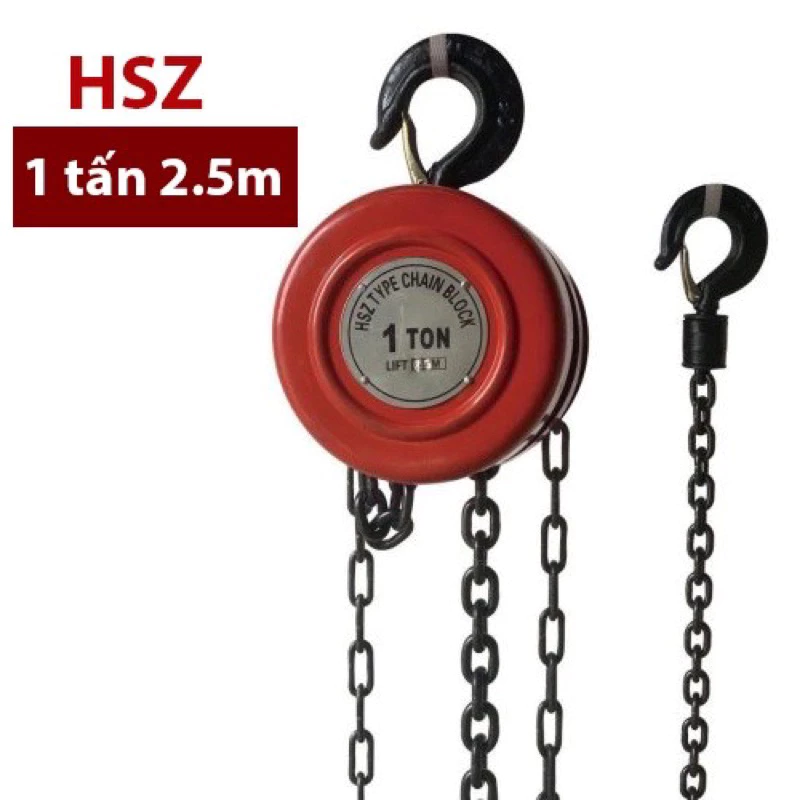 Pa lÄng xÃch kéo tay 1 tấn 2.5 mét HSZ