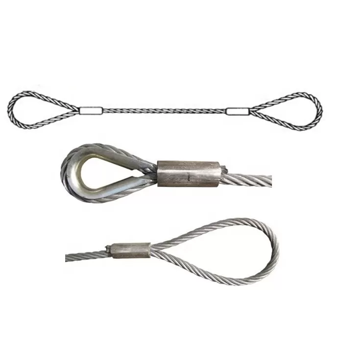 Sling cáp thép bấm chì có lót cáp 17 cáp thép bấm chì