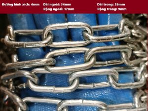 Dây xích sắt 6 dây xích mạ kẽm phi 4